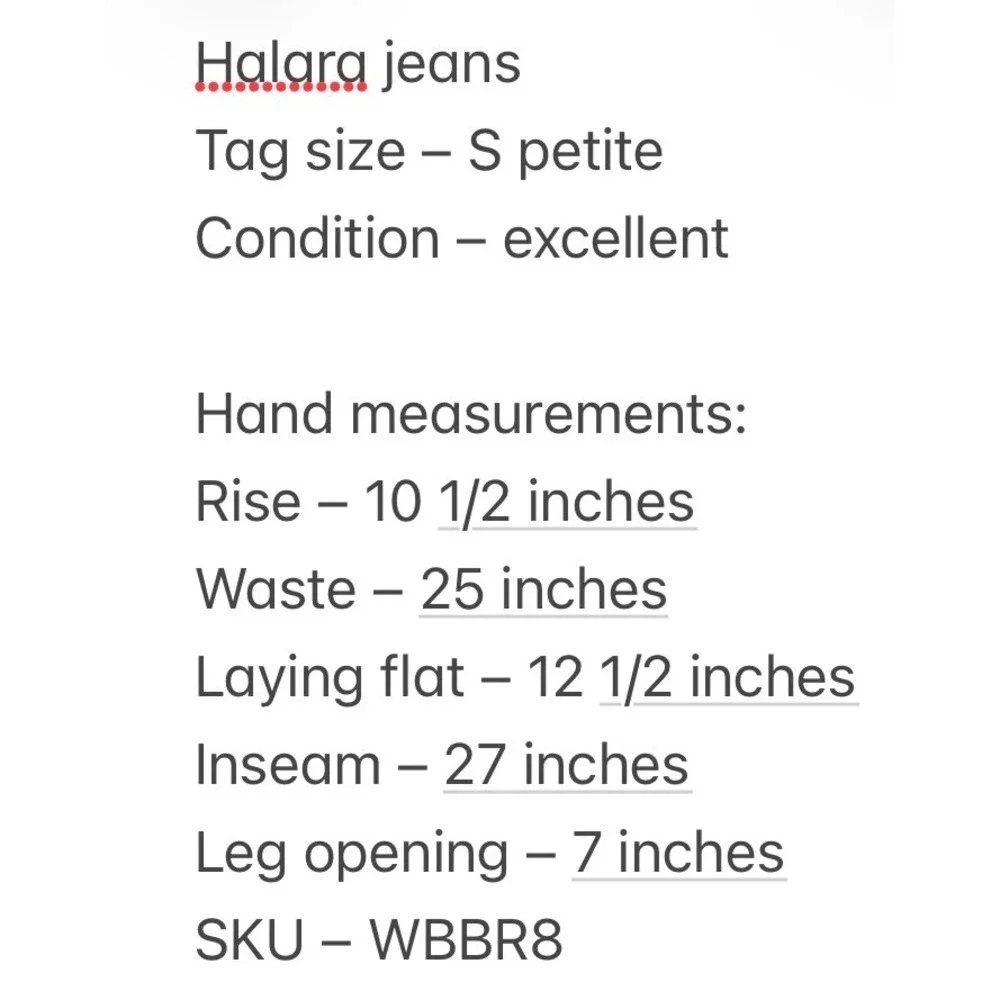 Halara Womens Straight Leg Stretch Blue Denim Jeans S Petite Meas: 25x27